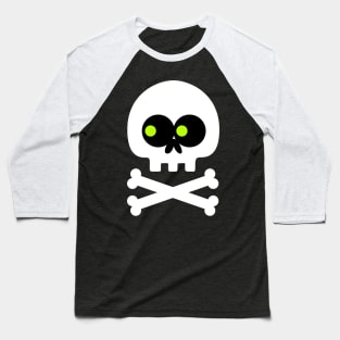 Skull Crossbones Emoji Baseball T-Shirt